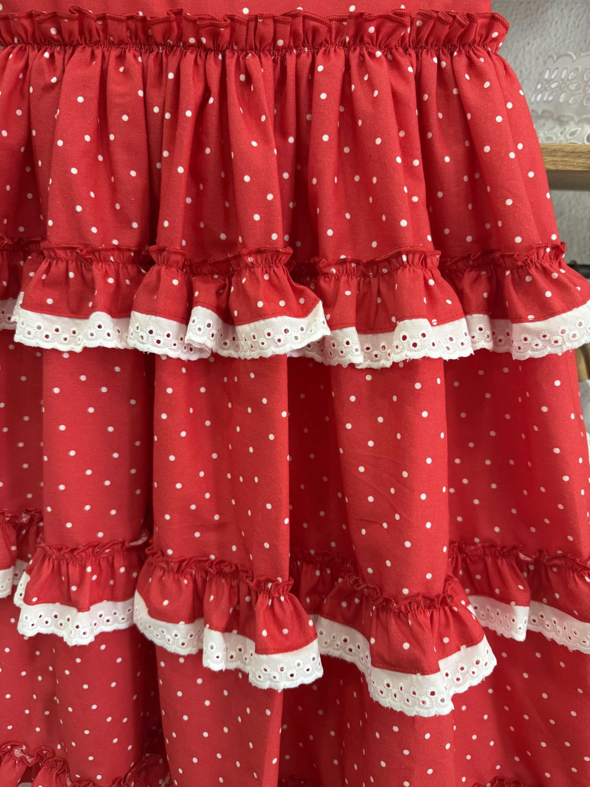Vestido flamenca rojo y blanco - Imagen 2