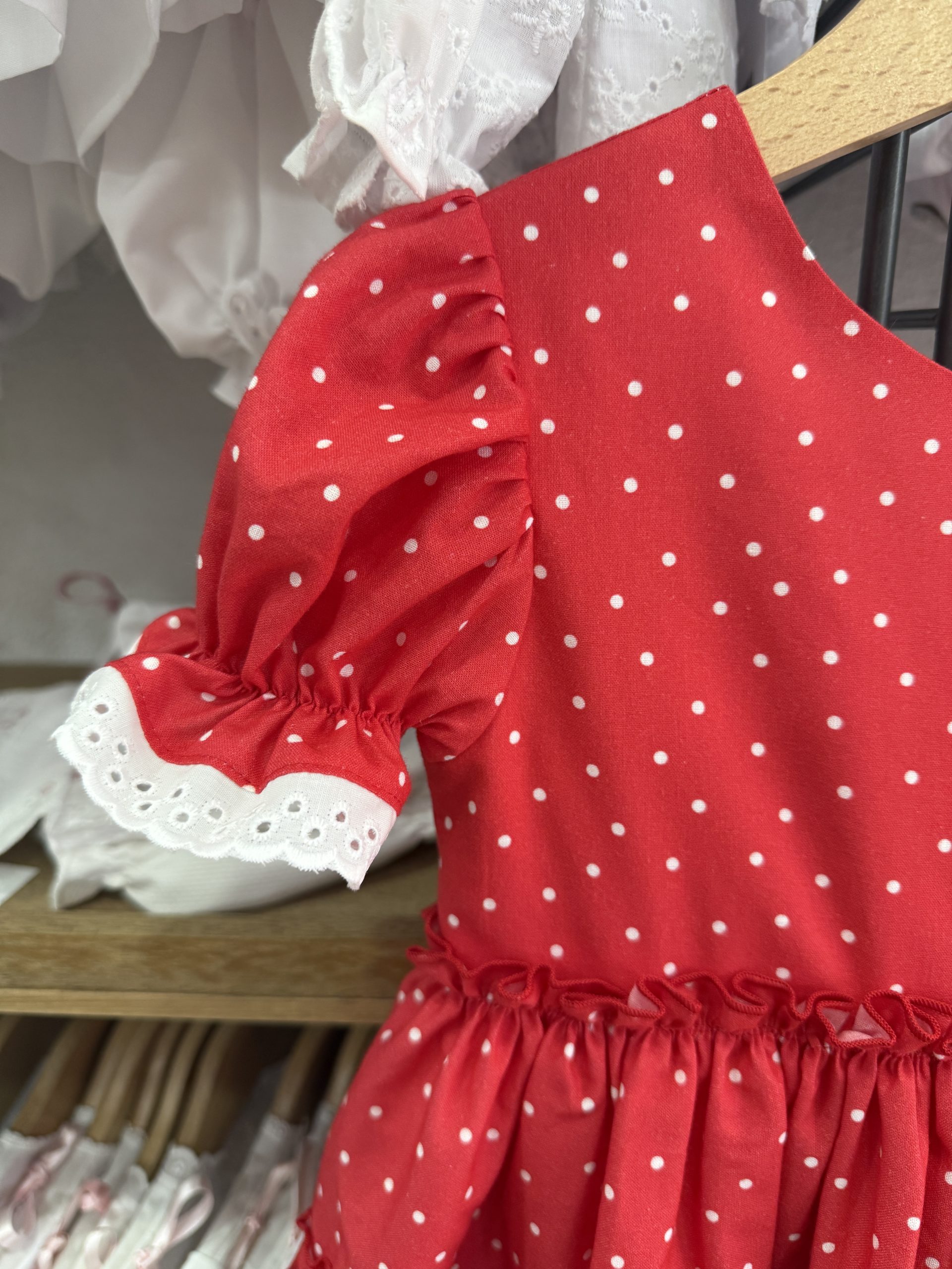 Vestido flamenca rojo y blanco - Imagen 4