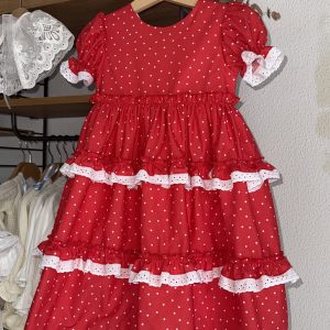 Vestido flamenca rojo y blanco